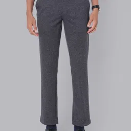 V Dot Mid Navy Skinny Fit Self Pattern Trousers image 1