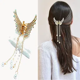 SHREEWATCHES Women Set Of 2 Embellished Claw Clip image 4