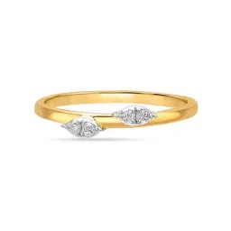 Mia By Tanishq Nature's Finest 14k Yellow Gold Minimalist Greenery Diamond Ring image 1