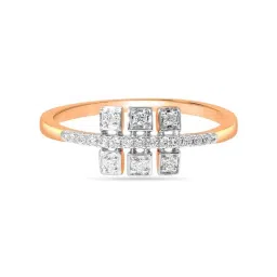 Mia By Tanishq Nature's Finest 14k Rose Gold Sculpted Sparkle Diamond Ring image 1