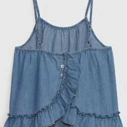 GAP Girls Blue Cotton Solid Cami Top-image-29