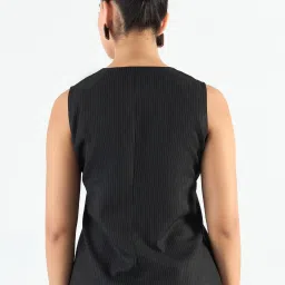 Powersutra Black Striped Vest Coat image 2