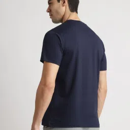 Reebok Navy Cotton Regular Fit Solid T-Shirt image 2