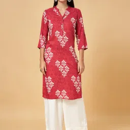 Rangmanch by Pantaloons Red Printed Straight Kurta image 1
