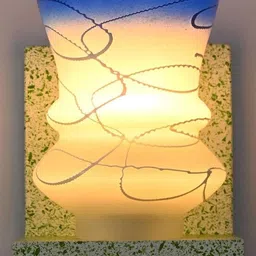 SOMIL Blue Glass Cylinder Printed Wall Lamps image 2