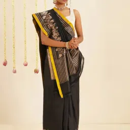 Jaypore Black Silk Banarasi Saree image 4