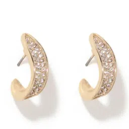 Forever New Gold & Crystal Shea Stone Curve Loop Stud Earring-image-70