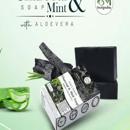 Beautimania Set Of 2 Charcoal Mint Glycerine Soap- 100 g Each image 3