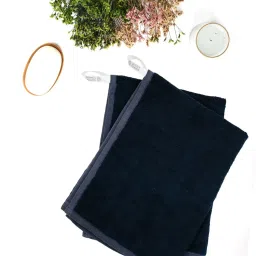 Doctor Towels Banana X Cotton Navy Blue 550 GSM Viscose Hand Towel (Set of 2) image 1