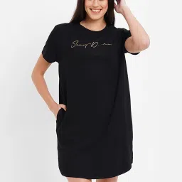 Sweet Dreams Black Printed Sleep Tee image 1