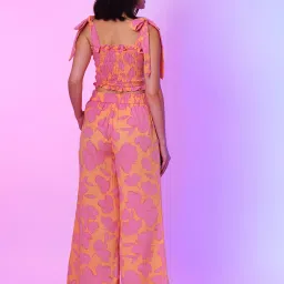 Globus Orange & Pink Printed Co-Ord Set image 2