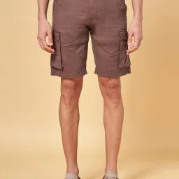 Urban Ranger by Pantaloons Brown Cotton Slim Fit Cargo Shorts image 1