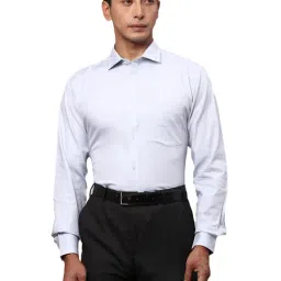 Park Avenue Off White Slim Fit Self Design Cotton Shirt-picture-14