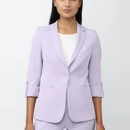 Van Heusen Purple Cotton Regular Fit Blazer image 1