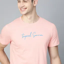 mast & harbour Mast  Harbour Men Pink Solid Pure Cotton T-shirt-picture-54