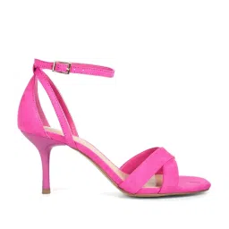 London Rag Women's Pink Ankle Strap Stilettos image 1
