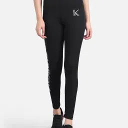 Kotty Black Printed Mid Rise Tights-image-81