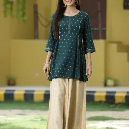 Juniper Green Regular fit Printed Tunic-image-4