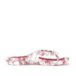 Bata Women's White & Red Thong Wedges-image-49