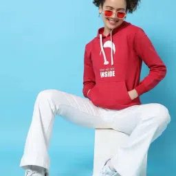 Campus Sutra Red Cotton Graphic Print Sweatshirt-picture-10