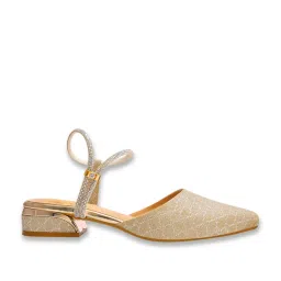 Shoetopia Women's Golden Ankle Strap Sandals image 2