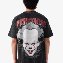 The Souled Store Pennywise: Time To Float Black Oversized T-Shirt image 2