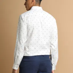 Allen Solly White Cotton Slim Fit Printed Shirt image 2