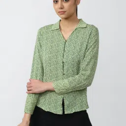 Van Heusen Green Printed Shirt image 1