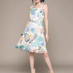aarke Ritu Kumar Off-White Floral Fit & Flare Dress image 1