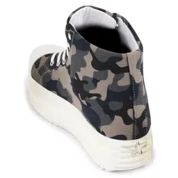 Fausto Women's Grey Ankle High Sneakers image 5