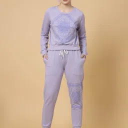 Rigo Light Purple Printed Pullover With Joggers image 1
