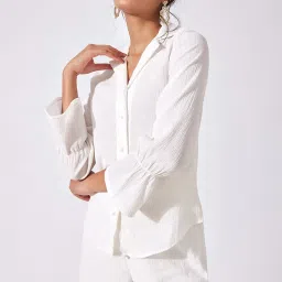 The Label Life White Textured Shirt image 1