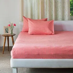 fabindia home Fabindia Coral Cotton 92 TC Single Bed Sheet With Pillow Cover image 1