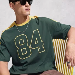 WROGN Oversized Fit Varsity Printed Pure Cotton T-shirt-image-7