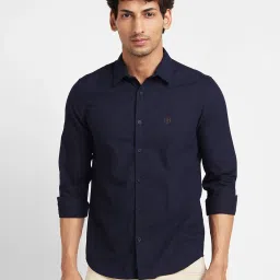 Being Human Navy Slim Fit Shirt image 1