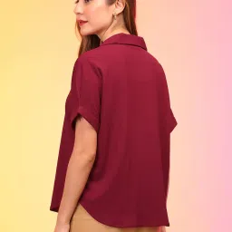 Globus Maroon Relaxed Fit Top image 2