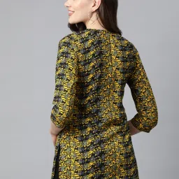 Cottinfab Yellow & Black Abstract Top image 2