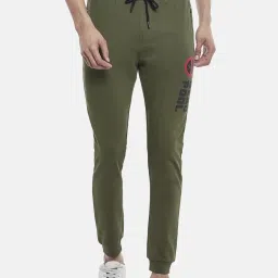 SF Jeans by Pantaloons Olive Cotton Slim Fit Printed Joggers image 1