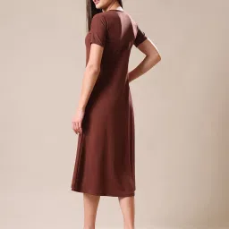 PURVAJA Brown Color-Block Dress image 2