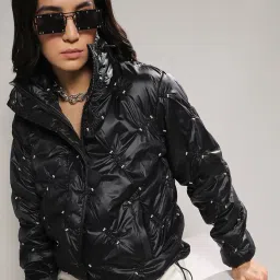 Campus Sutra Black Embellished Jacket image 1