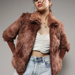 Campus Sutra Brown Regular Fit Jacket image 1