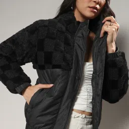 Campus Sutra Black Regular Fit Jacket image 1