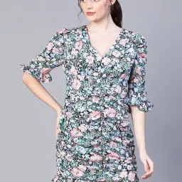 Oxolloxo Multicolor Floral Print A Line Dress image 1