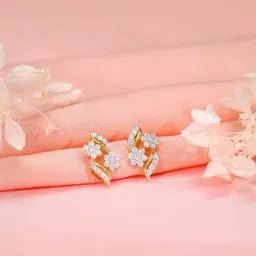 GIVA Lab Grown Diamond 18k (750) Gold Earrings for Women-image-79