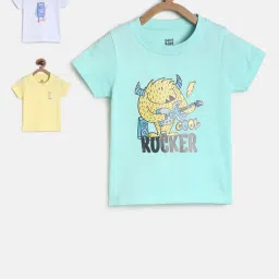 MINIKLUB Kids Multicolor Printed T-Shirt (Pack Of 3) image 1