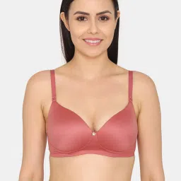 Zivame Brick Red Half Coverage Non-Wired T-Shirt Bra image 1