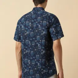 Allen Solly Navy Slim Fit Printed Shirt image 2