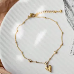 Aatmana White Gold Plated Stones Anklet-image-51