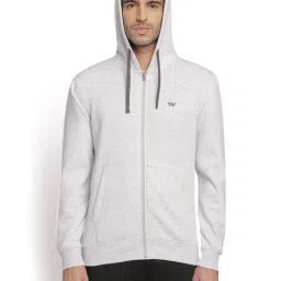 Wildcraft Grey Melange Regular Fit Hooded Sweatshirt image 1