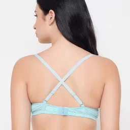 Clovia Blue Regular Fit Printed Bra image 2